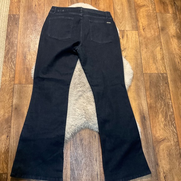 White House Black Market Jeans Size 16 Skinny Flare Dark Wash Split Hem Womens - Picture 6 of 9